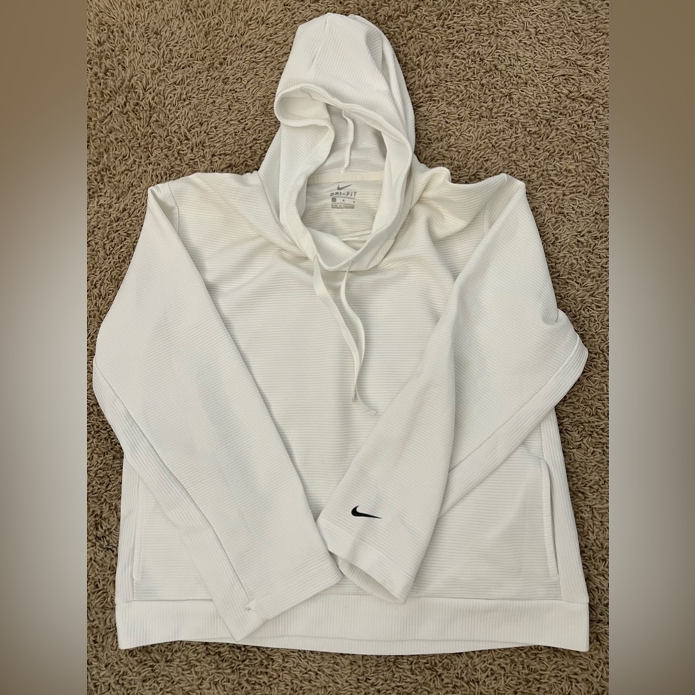 Women’s White Dri-Fit Nike Hoodie-Size M